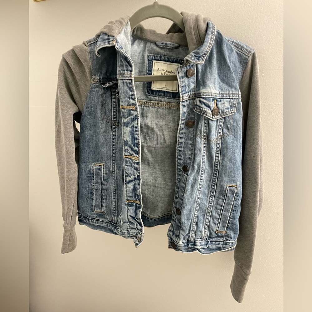 Abercrombie & Fitch Jean jacket knitted hoodie